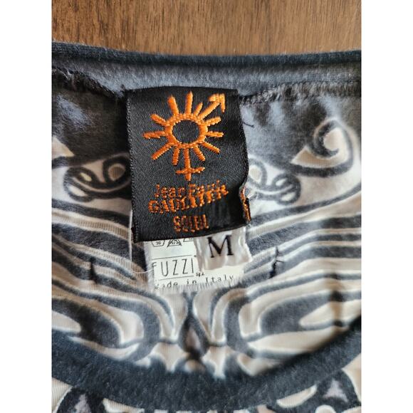 Jean Paul Gaultier SS 1996 Semi Sheer T Shirt With Black Mesh and Morph Size M - Picture 3 of 8